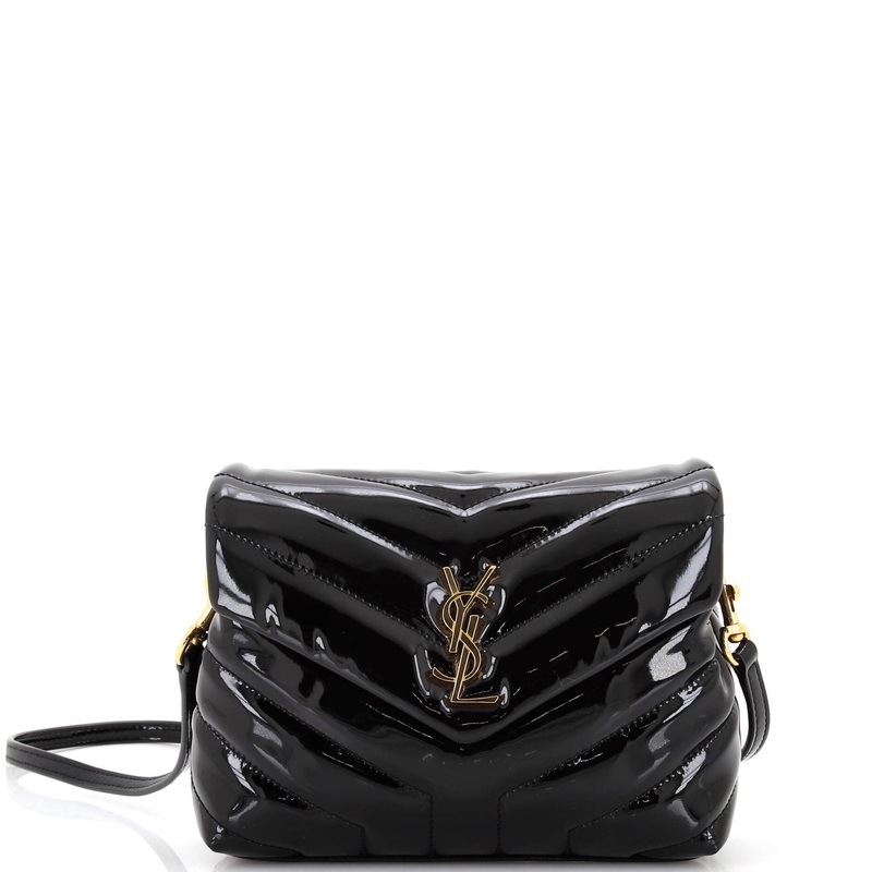 Loulou Shoulder Bag Matelasse Chevron Patent Toy