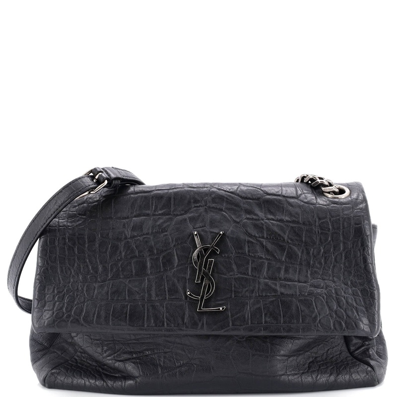 West Hollywood Shoulder Bag Crocodile Embossed Leather Medium S744816871032