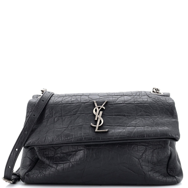 West Hollywood Shoulder Bag Crocodile Embossed Leather Medium S744816875792
