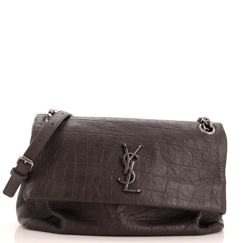 West Hollywood Shoulder Bag Crocodile Embossed Leather Medium S744816878062