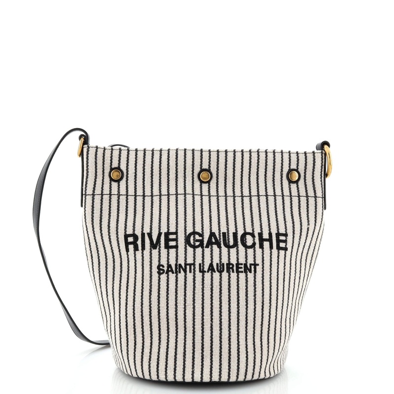 Rive Gauche Bucket Bag Striped Canvas