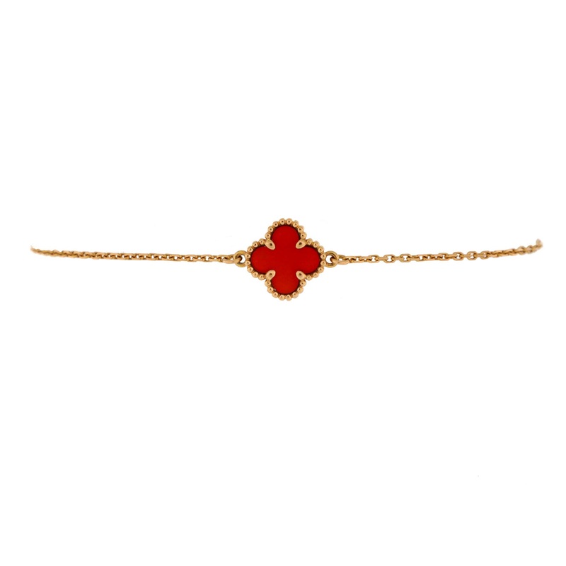 Sweet Alhambra Bracelet 18K Rose Gold and Carnelian S744816865554