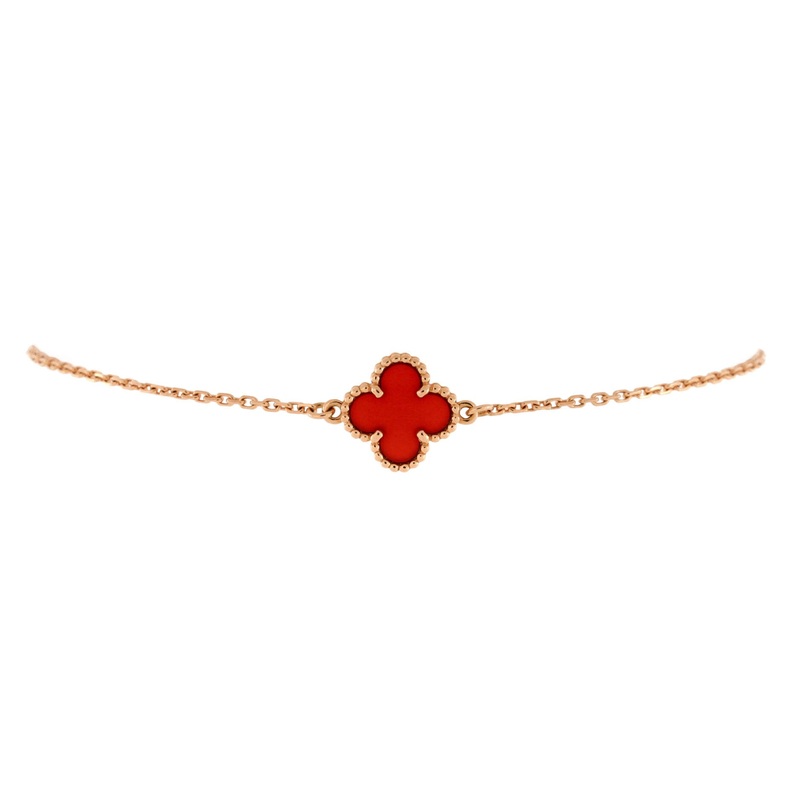 Sweet Alhambra Bracelet 18K Rose Gold and Carnelian S744816870874