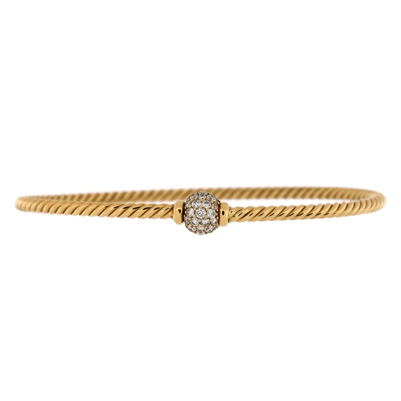 Petite Solari Center Station Bracelet 18K Yellow Gold with Diamonds S744816862254