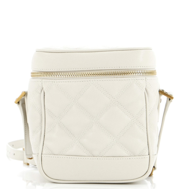 80’s Vanity Bag Quilted Leather S744816857615