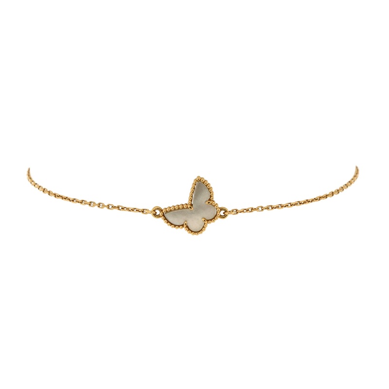 Sweet Alhambra Butterfly Bracelet 18K Yellow Gold and Mother of Pearl S744816853215