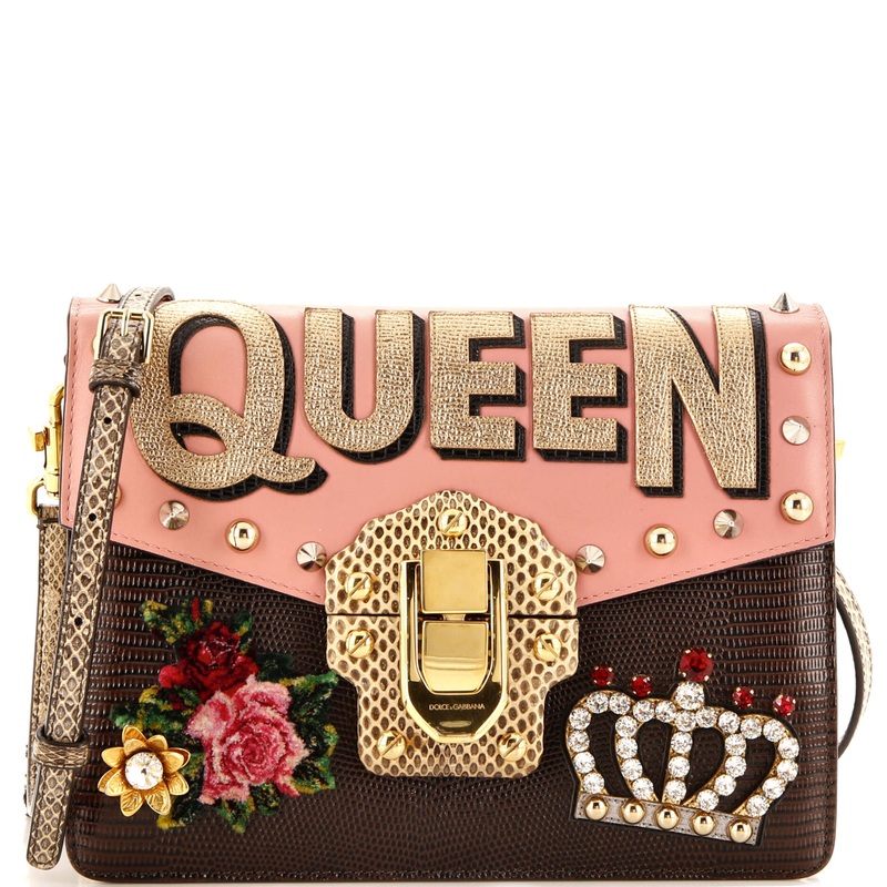 Lucia Shoulder Bag Embellished Leather and LIzard Embossed Leather with Python