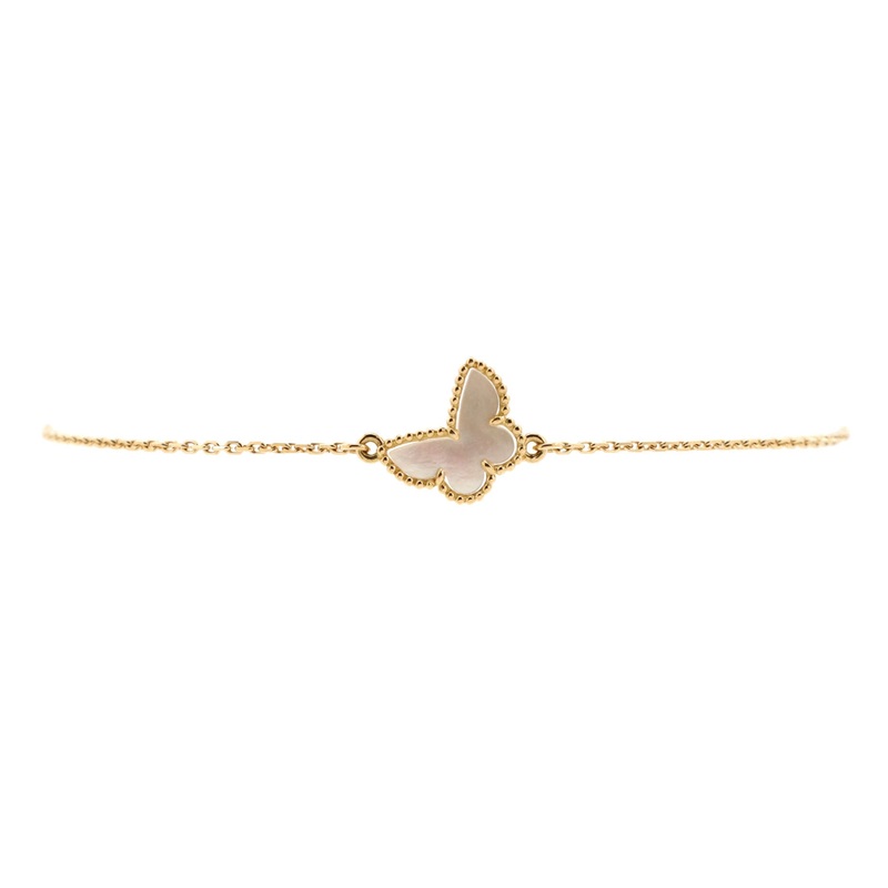 Sweet Alhambra Butterfly Bracelet 18K Yellow Gold and Mother of Pearl S744816845830