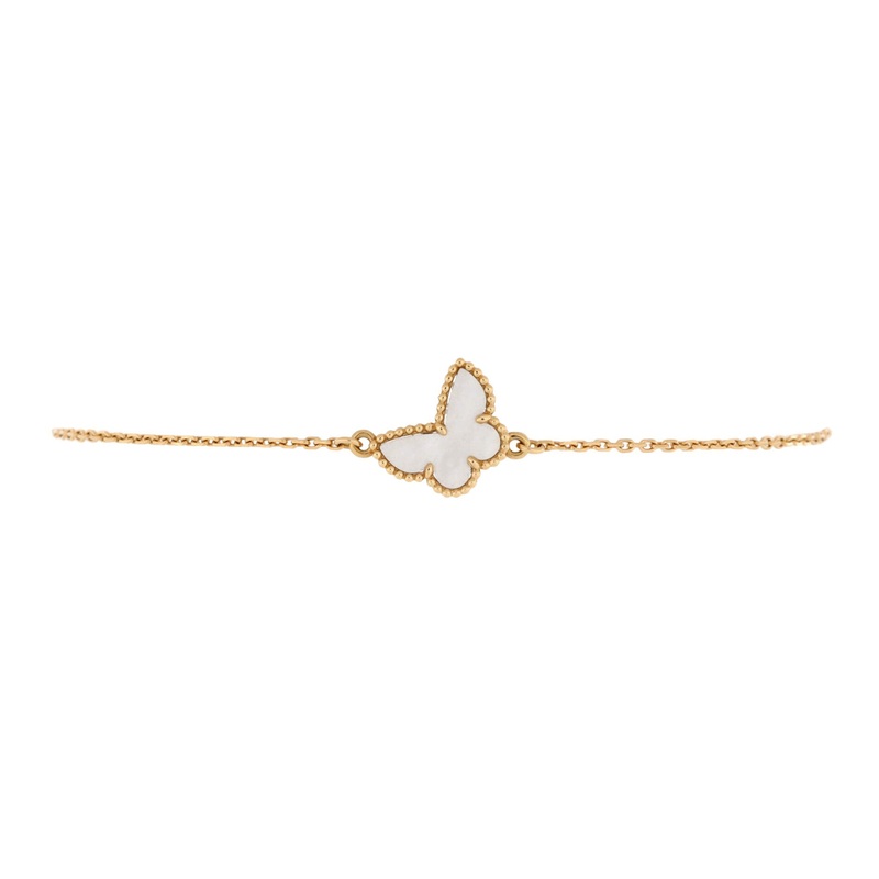 Sweet Alhambra Butterfly Bracelet 18K Yellow Gold and Mother of Pearl S744816848612