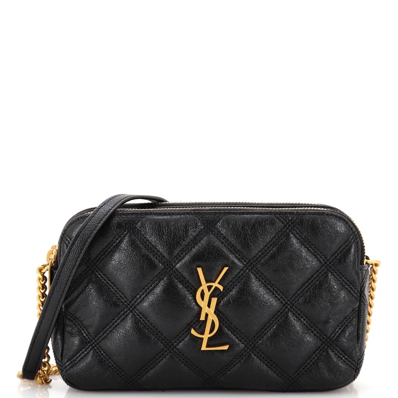 Becky Double Zip Crossbody Bag Quilted Leather Mini S744816844871