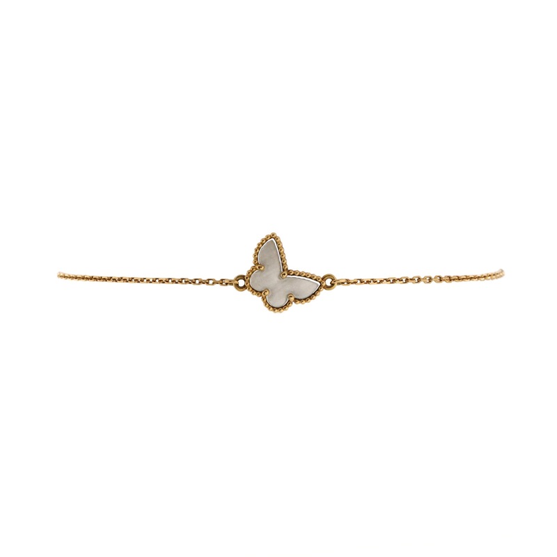 Sweet Alhambra Butterfly Bracelet 18K Yellow Gold and Mother of Pearl S744816841717