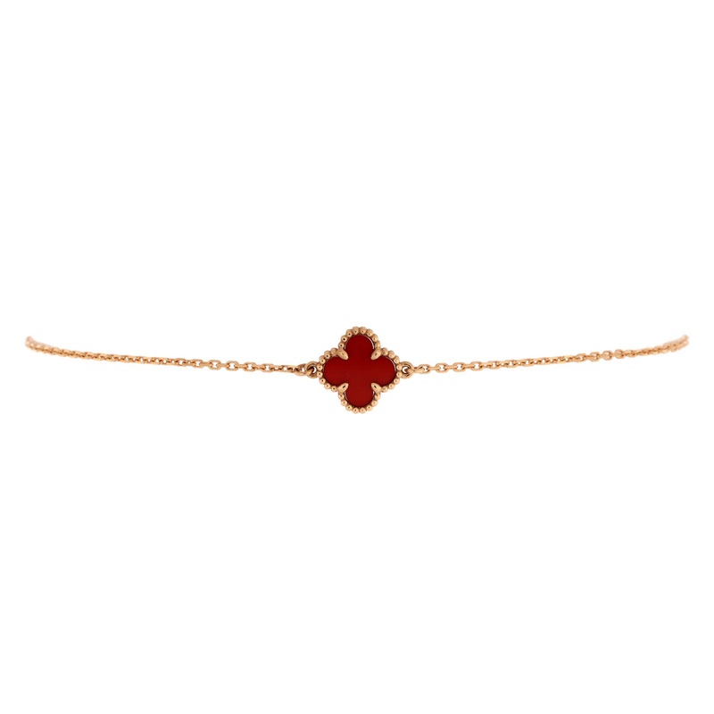 Sweet Alhambra Bracelet 18K Rose Gold and Carnelian S744816829244