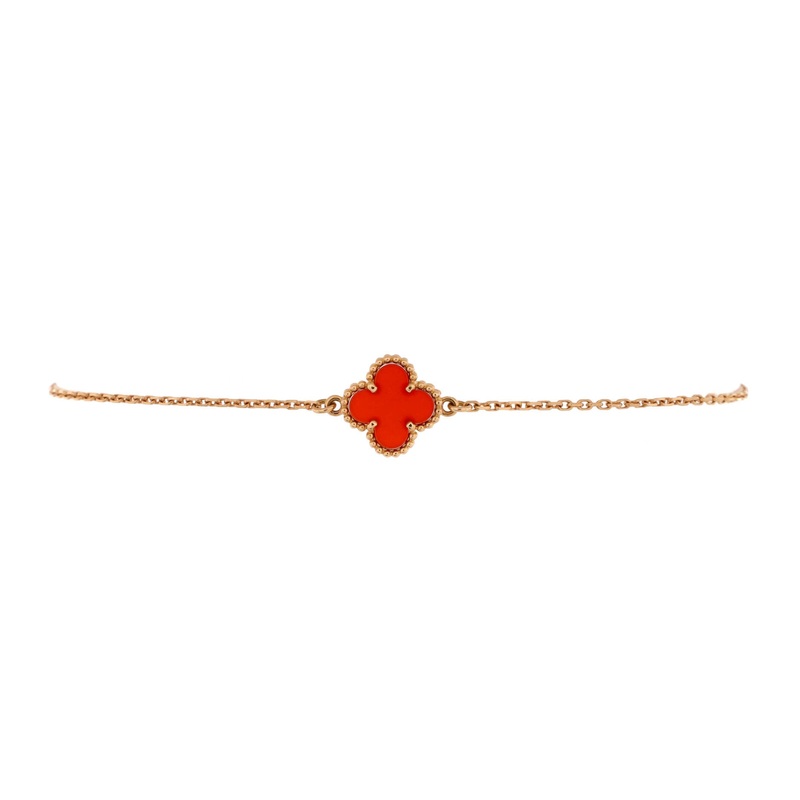 Sweet Alhambra Bracelet 18K Rose Gold and Carnelian S744816830969
