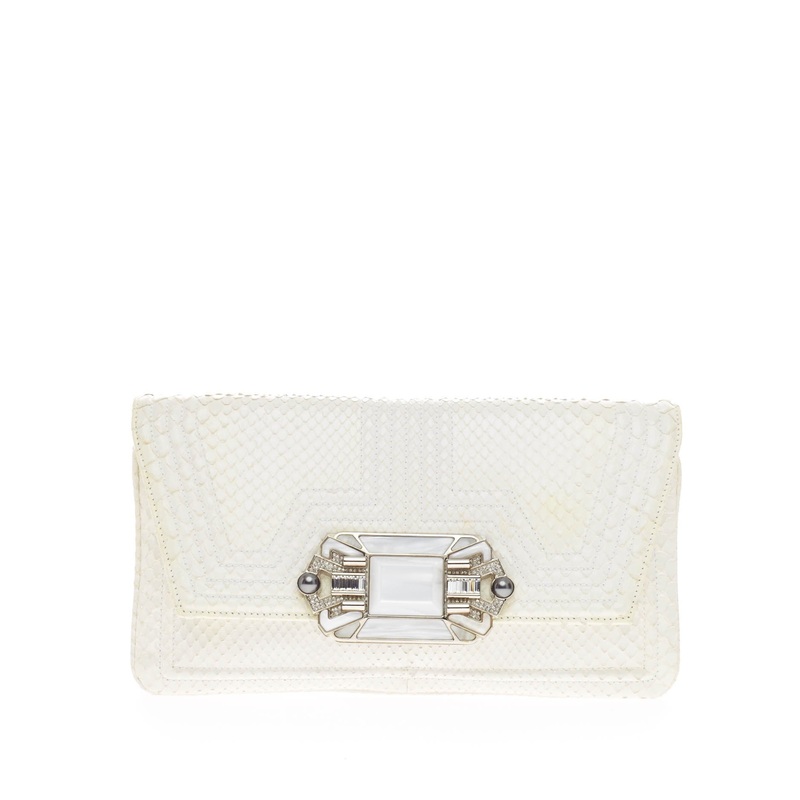 Embellished Evening Bag Python