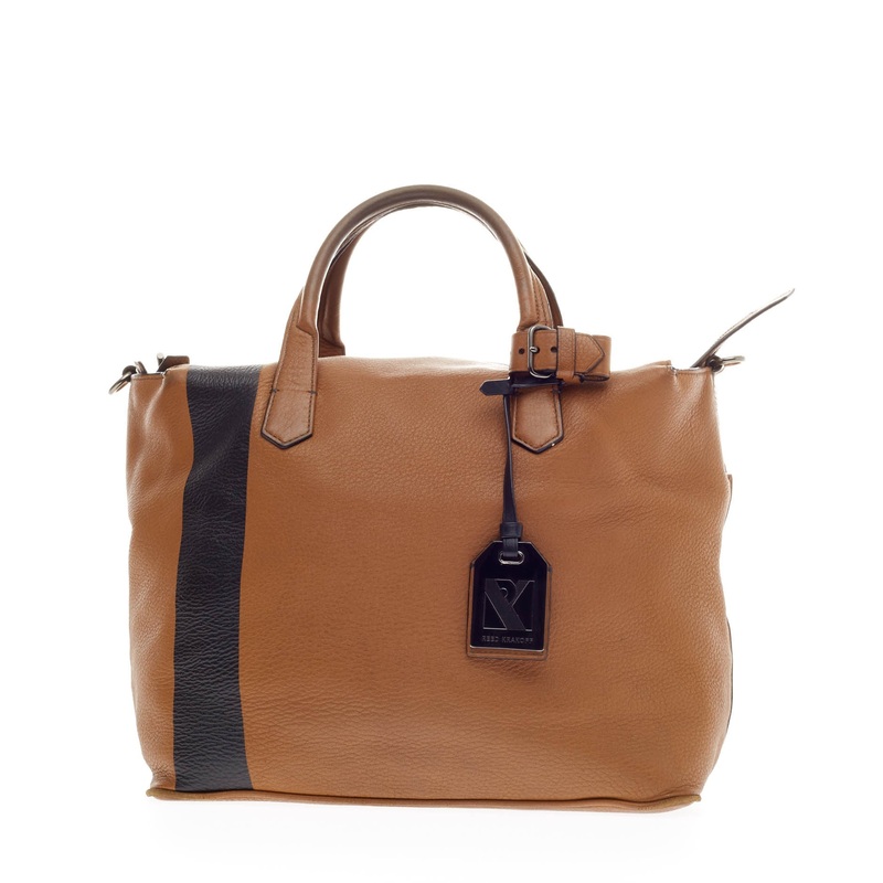 Striped Gym Bag Leather