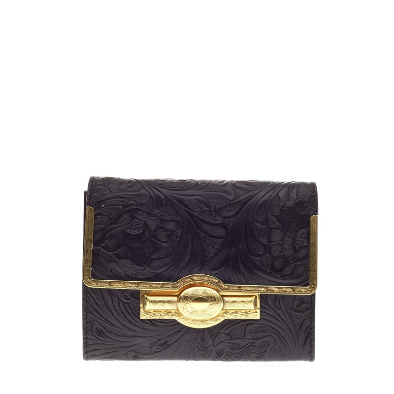 Tooled Floral Handbag Leather Crossbody