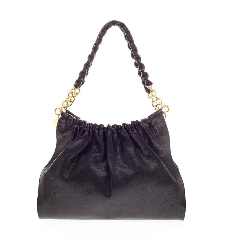 Wrapped Chain Handle Bag Leather