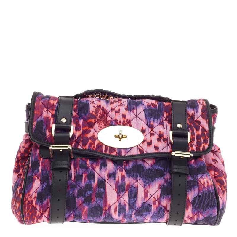 Alexa Satchel Quilted Printed Denim