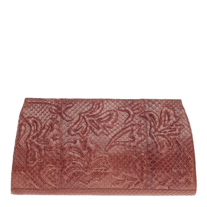Clutch Floral Embossed Python
