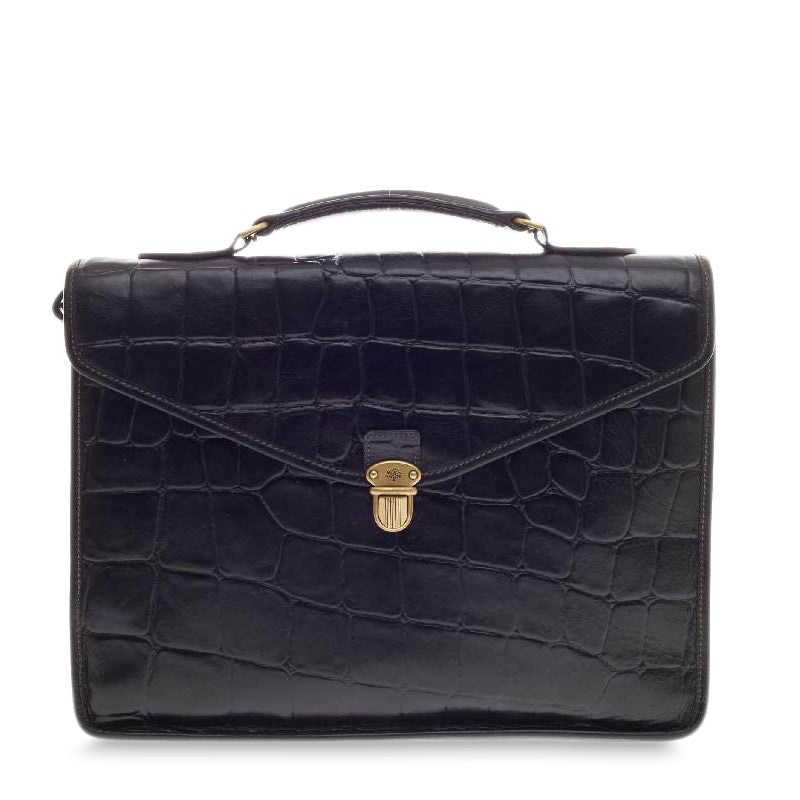 Ethan Briefcase Embossed Crocodile