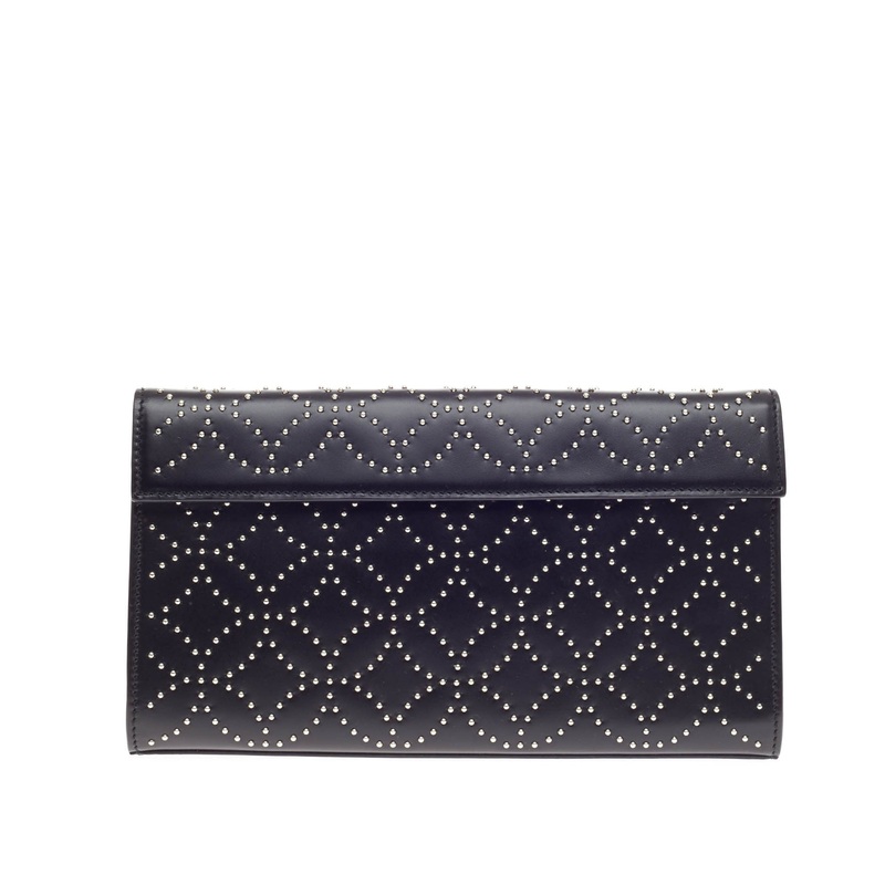 Flap Clutch Arabesque Studded Leather
