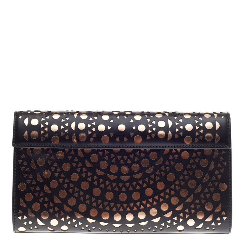 Flap Clutch Laser Cut Leather Small S744816820881