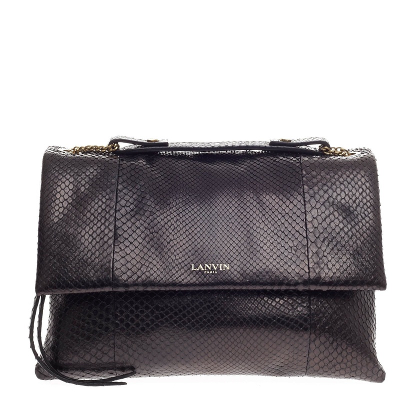 Sugar Flap Shoulder Bag Python Medium