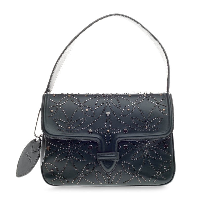 Symmetrical Flap Bag Studded Leather Small