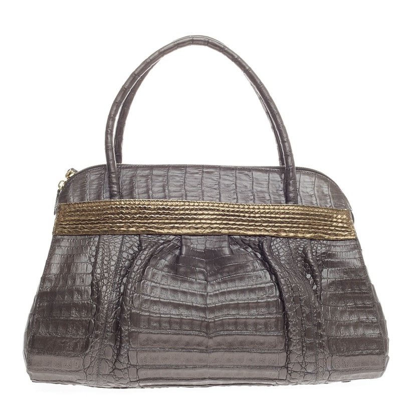 Top Handle Bag Crocodile Large