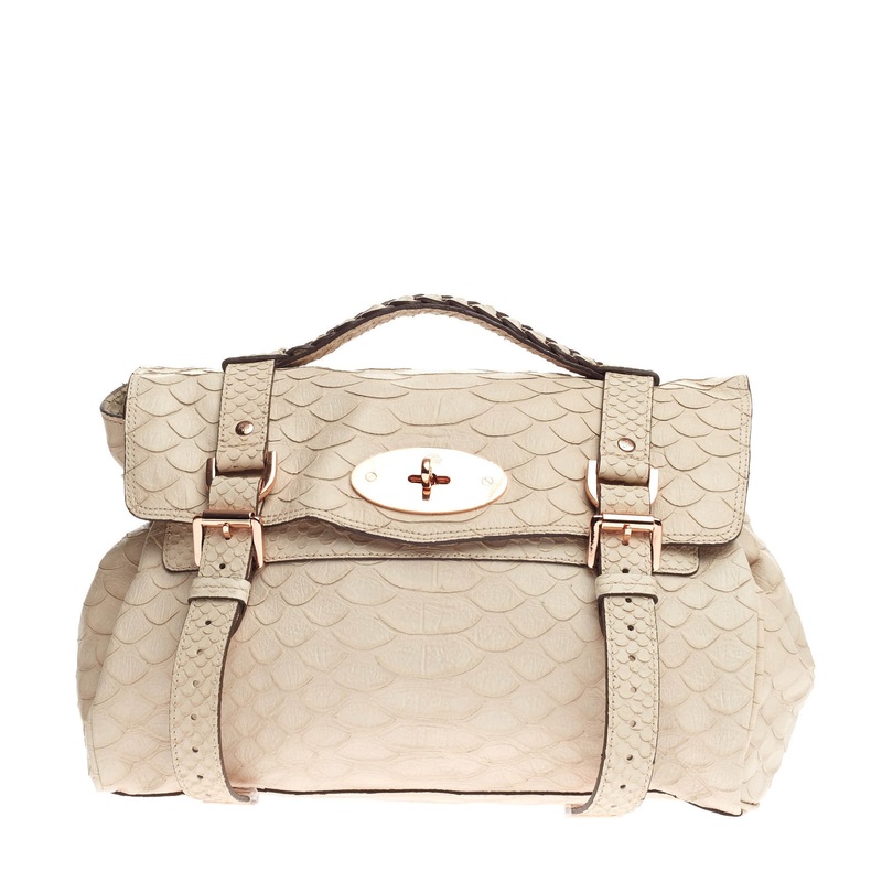 Alexa Satchel Silky Snake Print Medium S744816818394