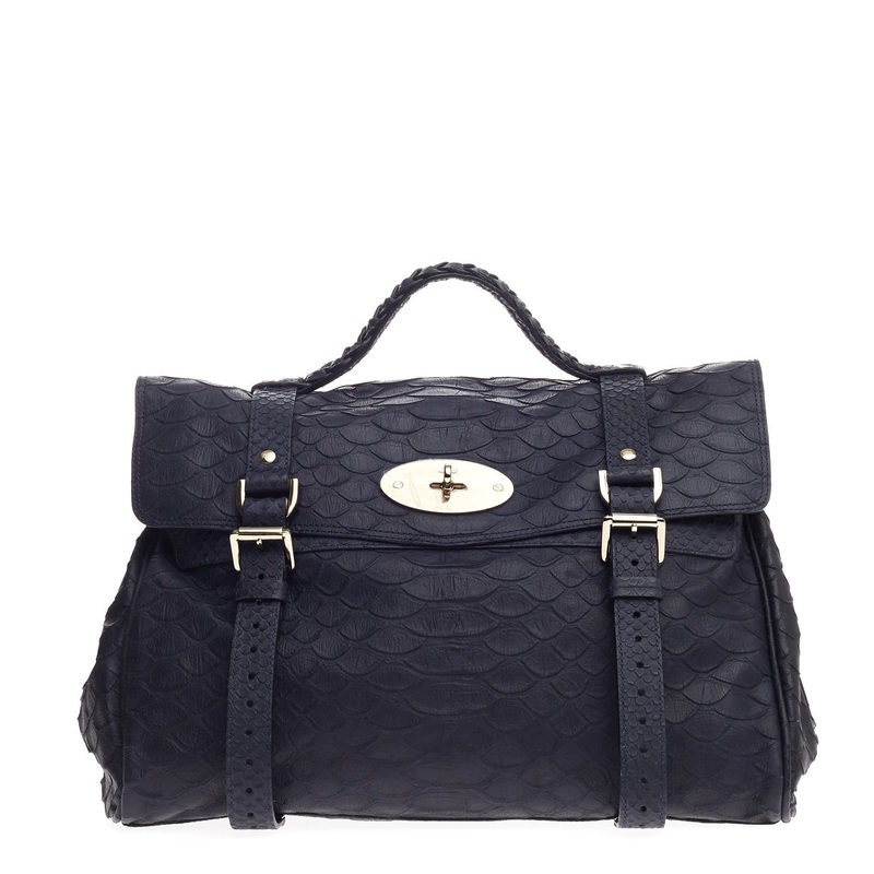 Alexa Satchel Silky Snake Print Oversized