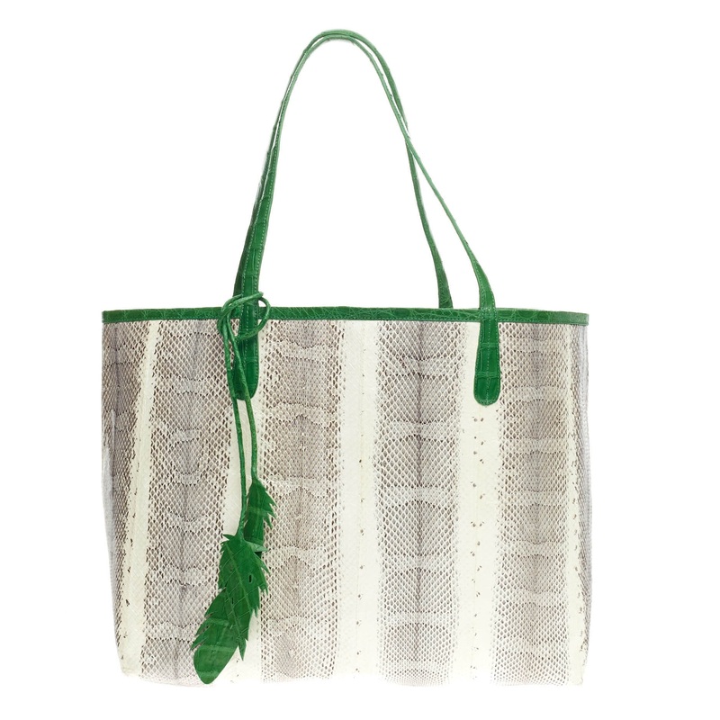 Feather Tote Python East West