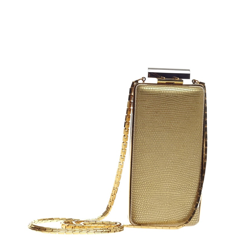 Vertical Minaudiere Textured Leather Long