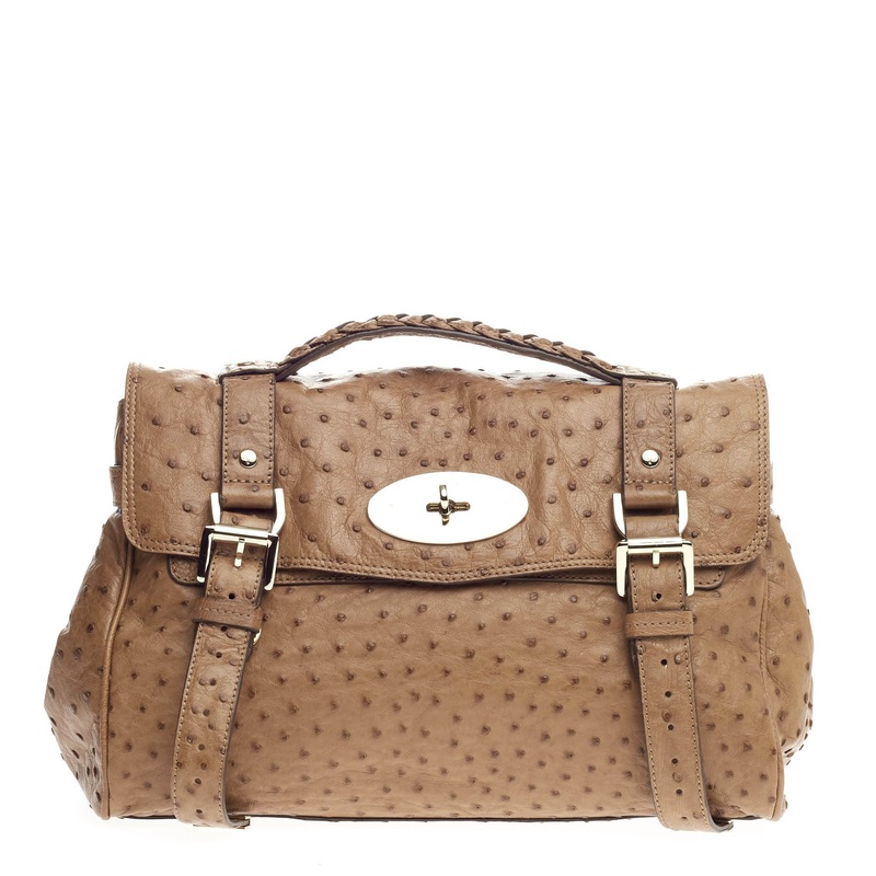 Alexa Satchel Ostrich Medium