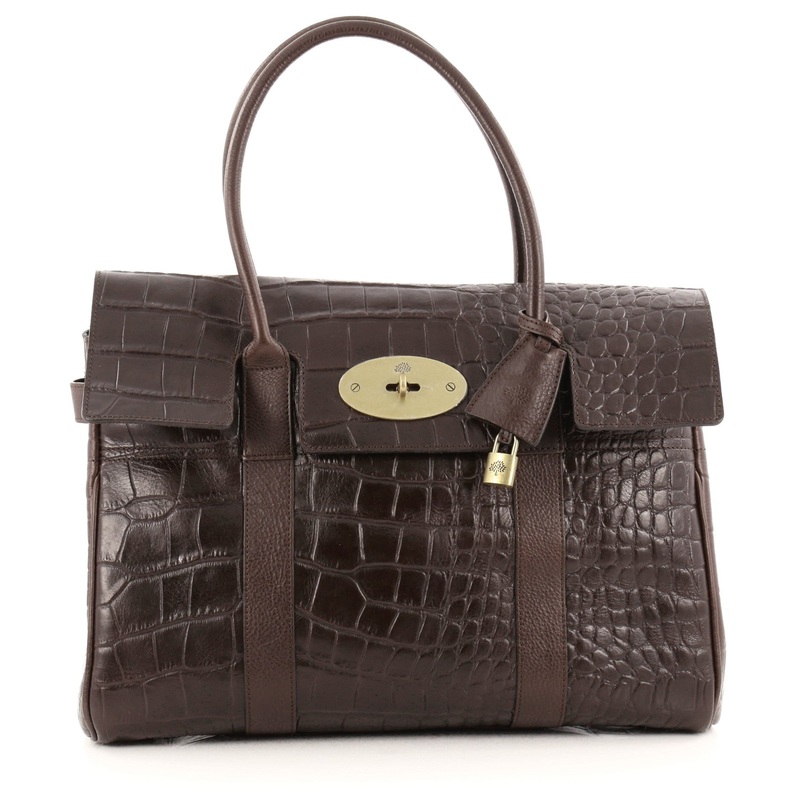 Bayswater Satchel Crocodile Embossed Leather Medium S744816815088