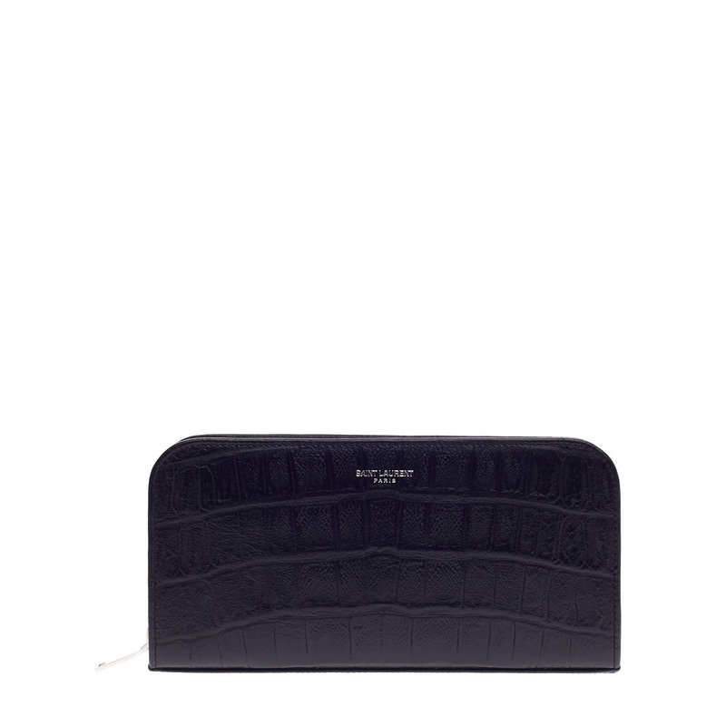 Classic Zip Around Wallet Crocodile Embossed Leather S744816815585