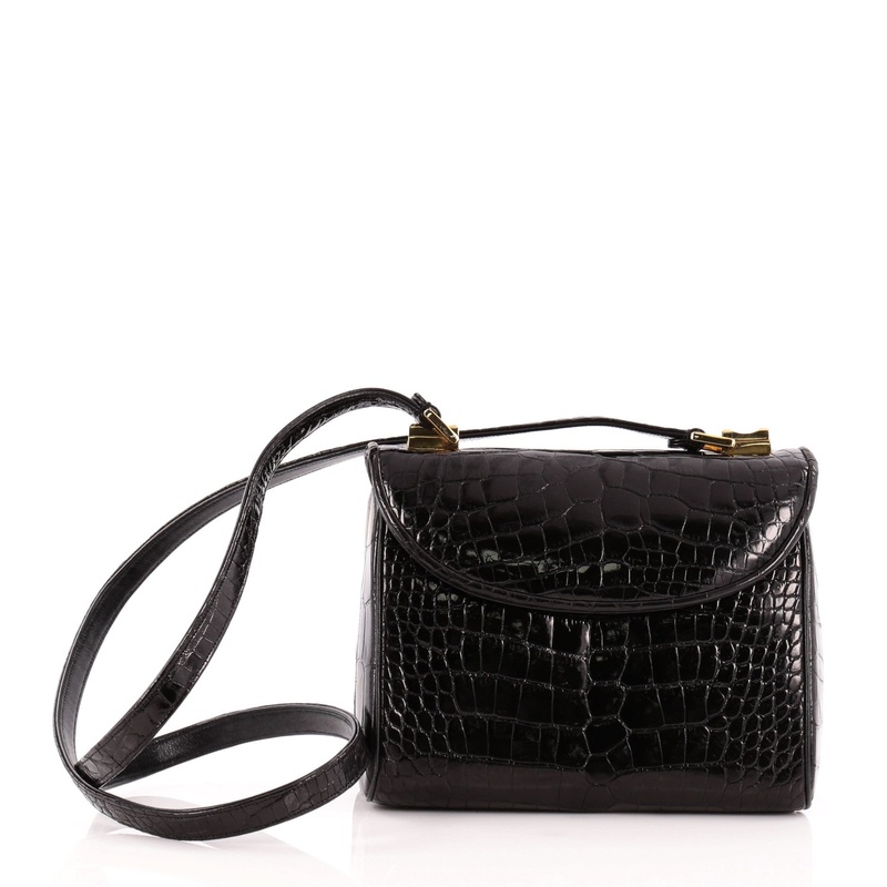 Convertible Top Handle Flap Bag Alligator Small