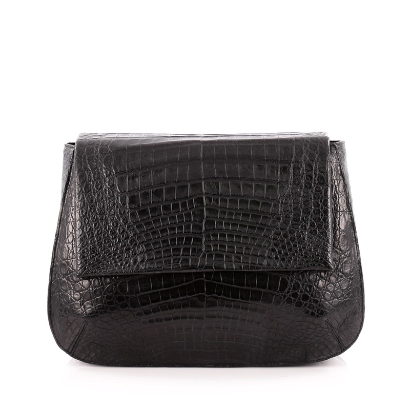Convertible Flap Shoulder Bag Crocodile Medium S744816813449