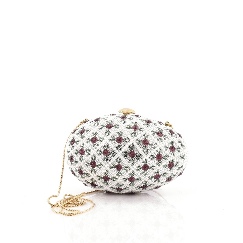 Egg Minaudiere Crystal and Pearl Small S744816813577