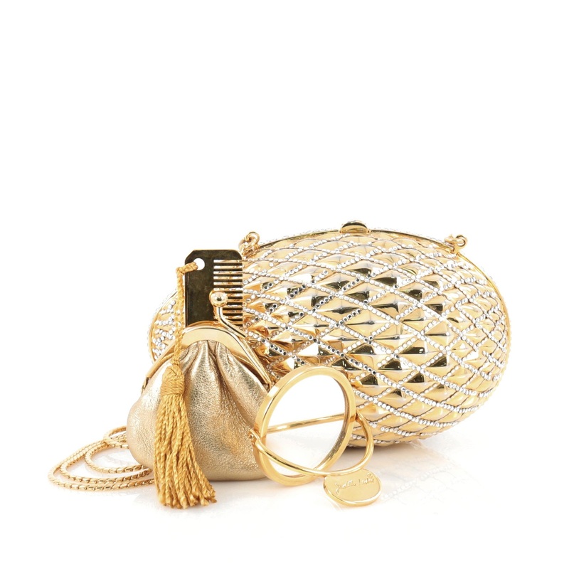 Egg Minaudiere Embellished Metal Small S744816807109