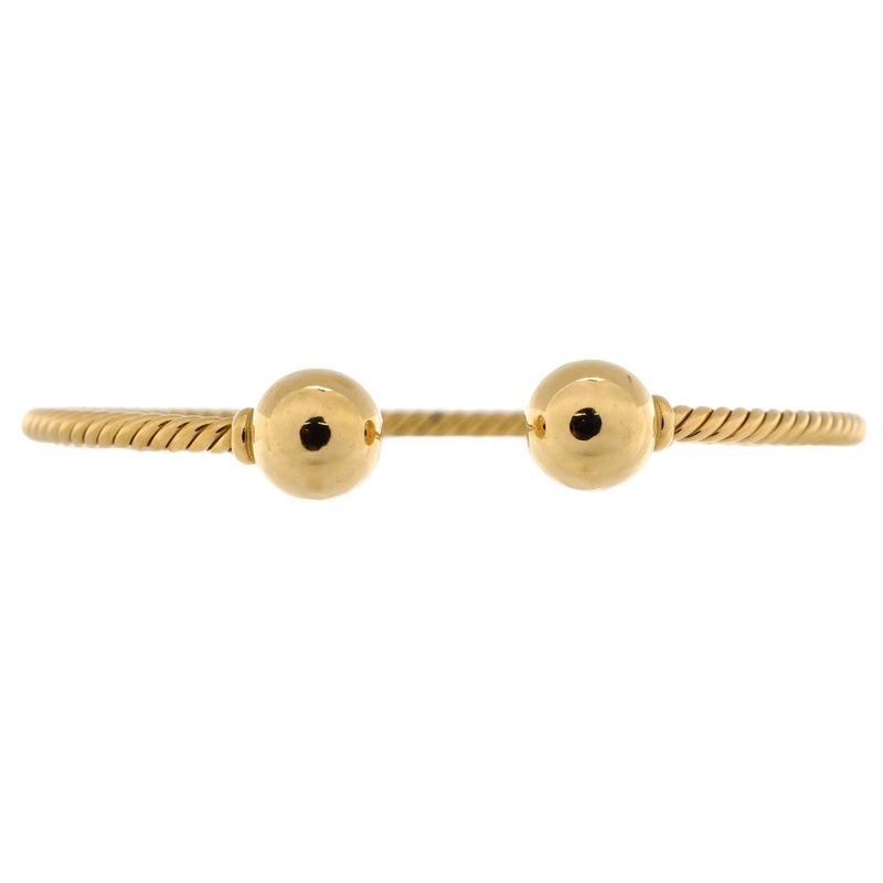 Solari Cablespira Cuff Bracelet 18K Yellow Gold 2.6mm