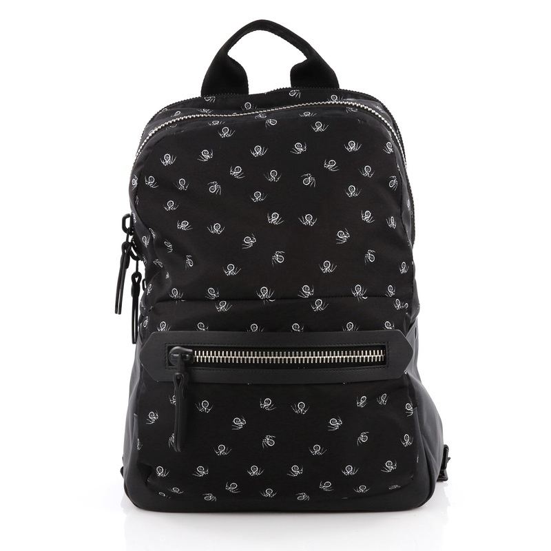 Backpack Printed Nylon with Leather