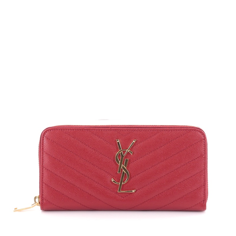 Classic Monogram Zip Around Wallet Matelasse Chevron Leather S744816802436