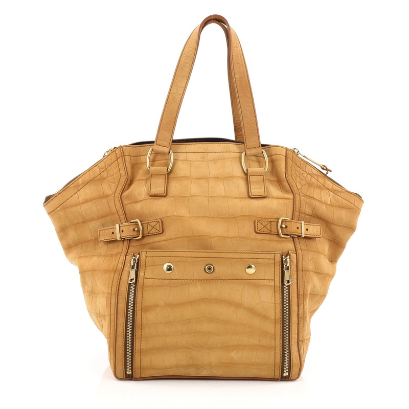 Downtown Tote Crocodile Embossed Nubuck Medium