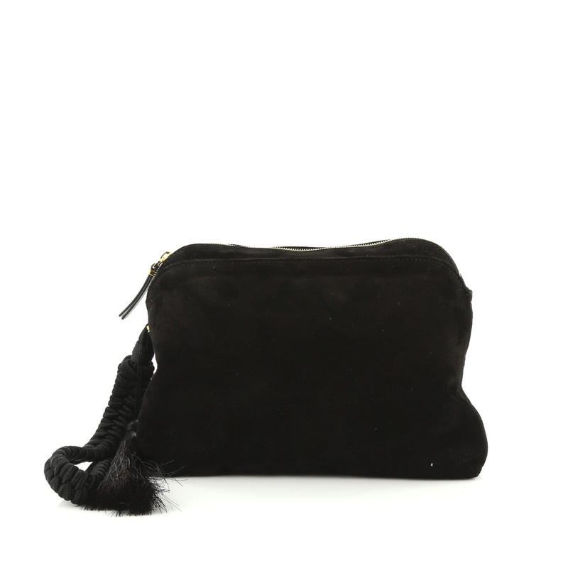 Tassel Wristlet Handbag Suede Small