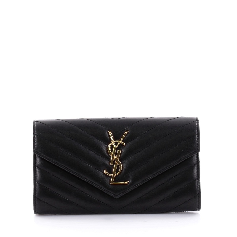 Classic Monogram Wallet Matelasse Chevron Leather Large S744816798344