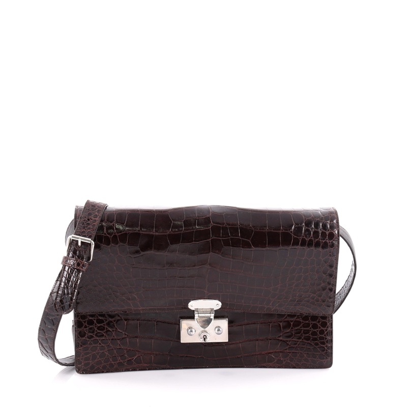 Convertible Flap Clutch Alligator Medium
