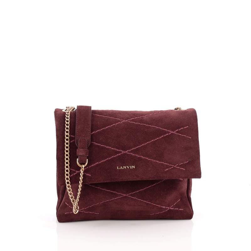 Sugar Flap Shoulder Bag Quilted Suede Mini