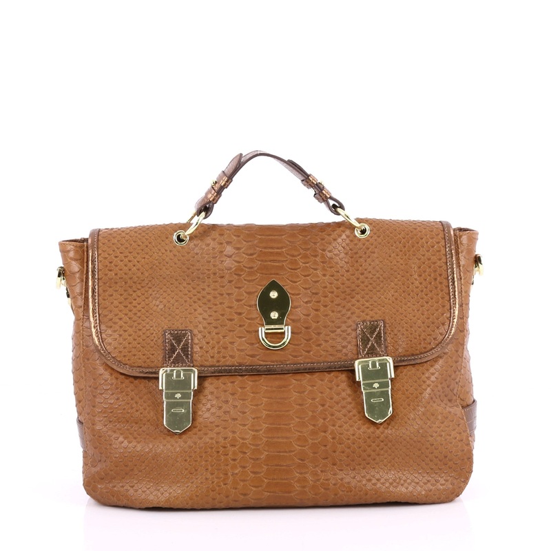 Tillie Satchel Python Embossed Leather Medium