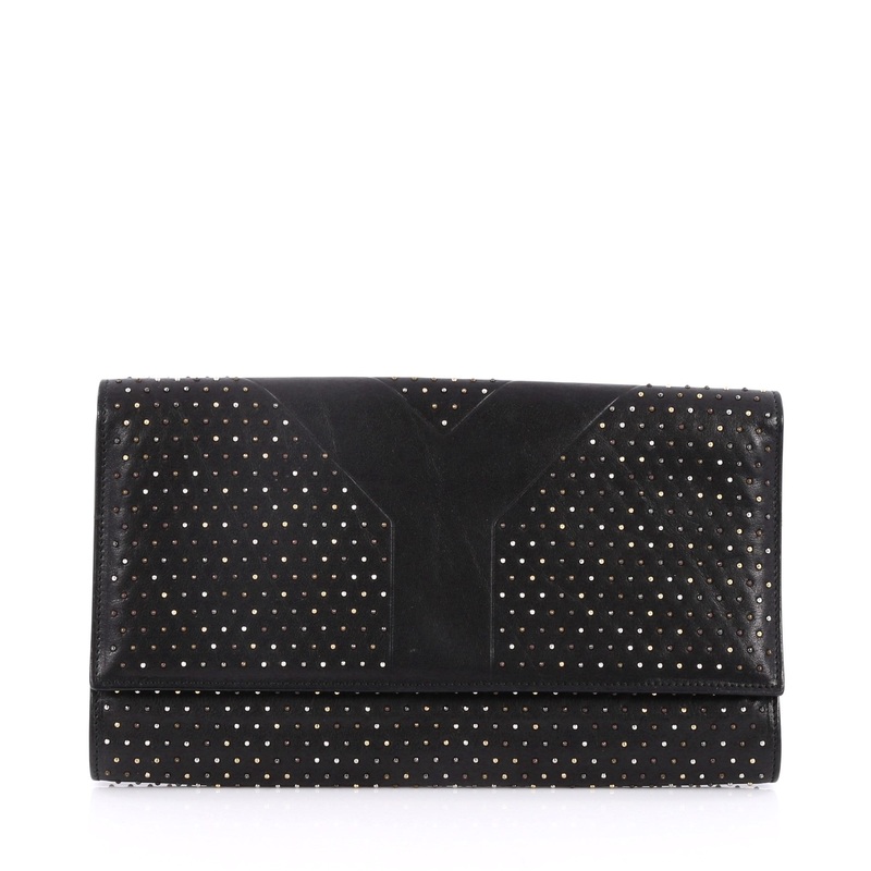 Y Clutch Studded Leather Medium